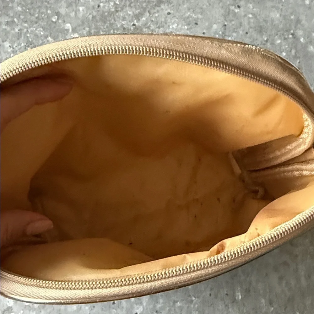 Elegant Woven rose gold makeup bag